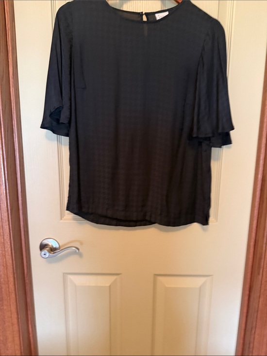a new day Tops - a new day Black Short Flutter Sleeve Blouse
